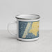 Left View Custom Arcata California Map Enamel Mug in Woodblock