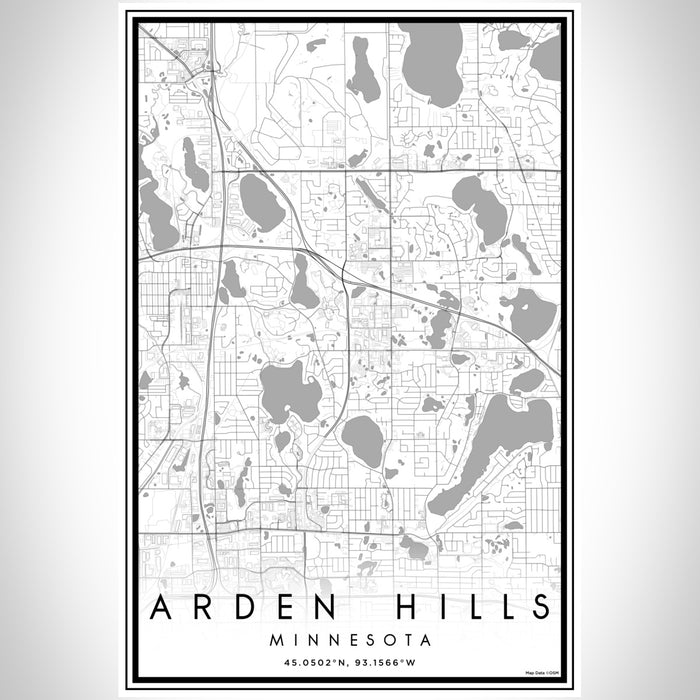 Arden Hills Minnesota Map Print Portrait Orientation in Classic Style With Shaded Background