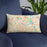 Custom Arden Hills Minnesota Map Throw Pillow in Watercolor on Blue Colored Chair