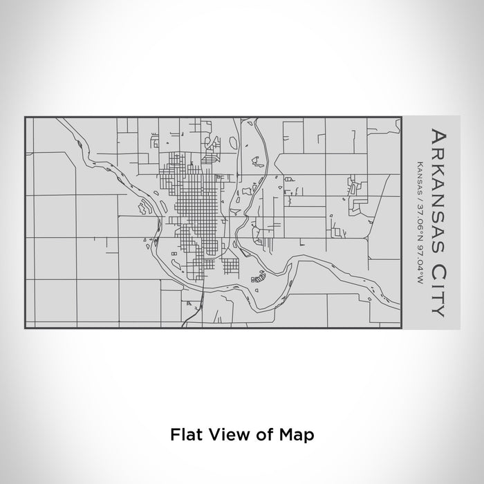 Rendered View of Arkansas City Kansas Map Engraving on 17oz Stainless Steel Insulated Cola Bottle