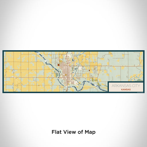 Flat View of Map Custom Arkansas City Kansas Map Enamel Mug in Woodblock