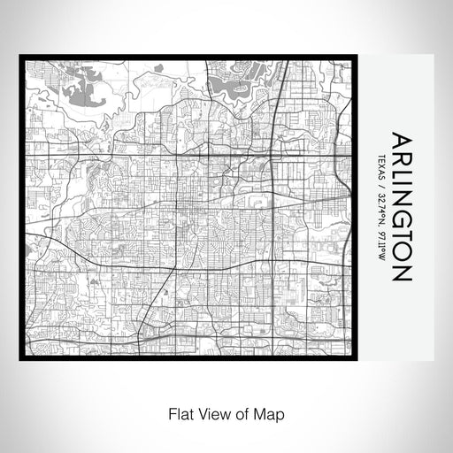 Rendered View of Arlington Texas Map on 20oz Stainless Steel Insulated Bottle with Bamboo Top with printed classic style map