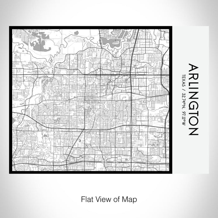 Rendered View of Arlington Texas Map on 20oz Stainless Steel Insulated Bottle with Bamboo Top with printed classic style map