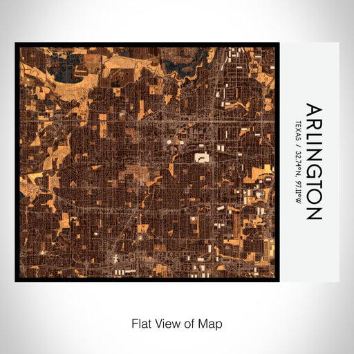 Rendered View of Arlington Texas Map on 20oz Stainless Steel Insulated Bottle with Bamboo Top with printed ember style map