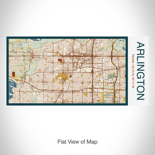 Rendered View of Arlington Texas Map on 17oz Stainless Steel Insulated Bottle with printed woodblock style map