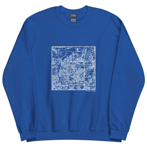 Arlington Texas  Map Unisex Crewneck Sweater with City inscription in Royal Blue