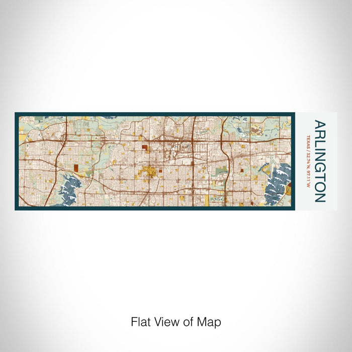 Rendered View of Arlington Texas Map on 10oz Stainless Steel Insulated Cup in Woodblock with Sliding Lid