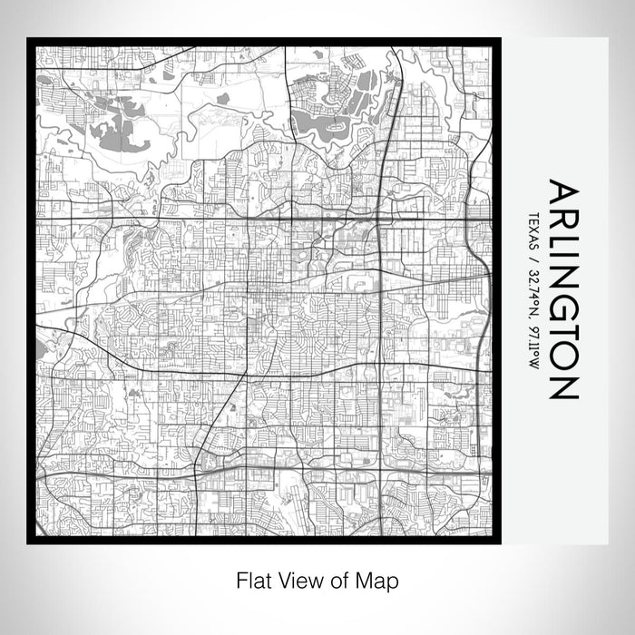 Rendered View of Arlington Texas Map on 17oz Stainless Steel Insulated Tumbler in Classic Map Style