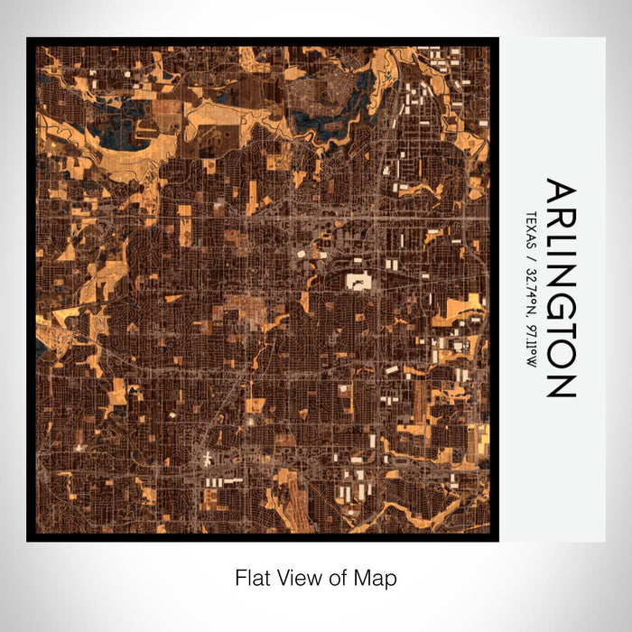 Rendered View of Arlington Texas Map on 17oz Stainless Steel Insulated Tumbler in Ember Map Style