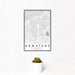 12x18 Armatage Minneapolis Map Print Portrait Orientation in Classic Style With Small Cactus Plant in White Planter