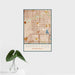 16x24 Armatage Minneapolis Map Print Portrait Orientation in Woodblock Style With Tropical Plant Leaves in Water