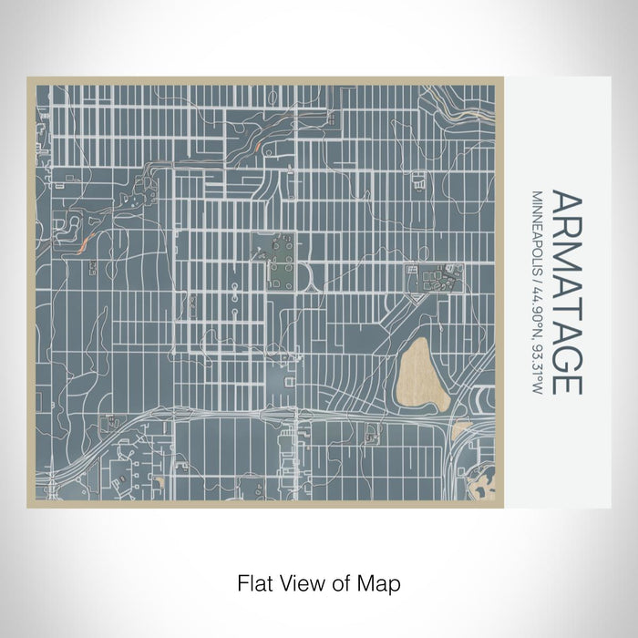 Rendered View of Armatage Minneapolis Map on 20oz Stainless Steel Insulated Bottle with Bamboo Top with printed afternoon style map