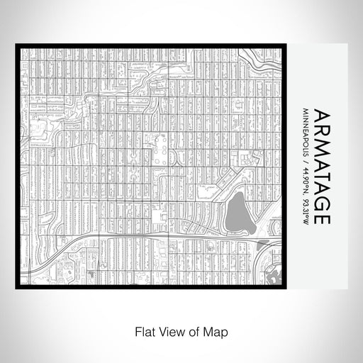 Rendered View of Armatage Minneapolis Map on 20oz Stainless Steel Insulated Bottle with Bamboo Top with printed classic style map