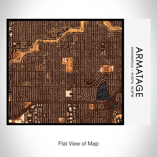 Rendered View of Armatage Minneapolis Map on 20oz Stainless Steel Insulated Bottle with Bamboo Top with printed ember style map