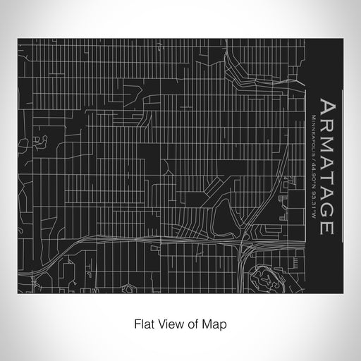 Rendered View of Armatage Minneapolis Map on 20oz Stainless Steel Insulated Bottle with Bamboo Top in Black