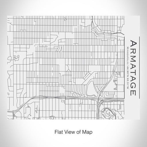 Rendered View of Armatage Minneapolis Map on 20oz Stainless Steel Insulated Bottle with Bamboo Top in White