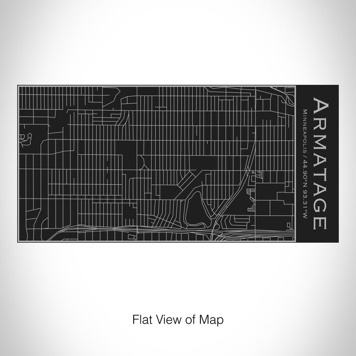 Rendered View of Armatage Minneapolis Map on 17oz Stainless Steel Insulated Cola Bottle in Black