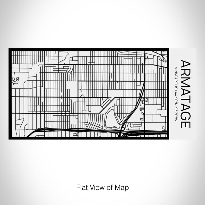 Rendered View of Armatage Minneapolis Map on 17oz Stainless Steel Insulated Cola Bottle in Stainless in Matte White
