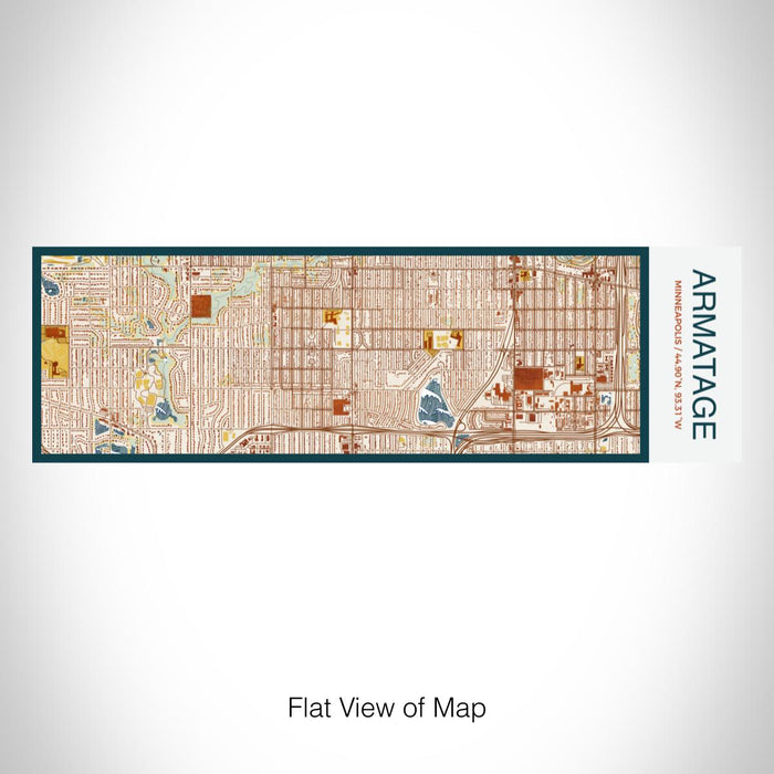 Rendered View of Armatage Minneapolis Map on 10oz Stainless Steel Insulated Cup in Woodblock with Sliding Lid