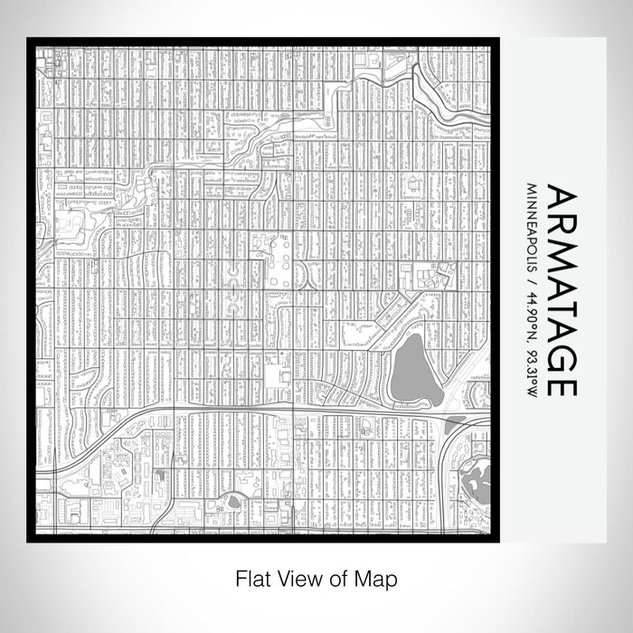 Rendered View of Armatage Minneapolis Map on 17oz Stainless Steel Insulated Tumbler in Classic Map Style