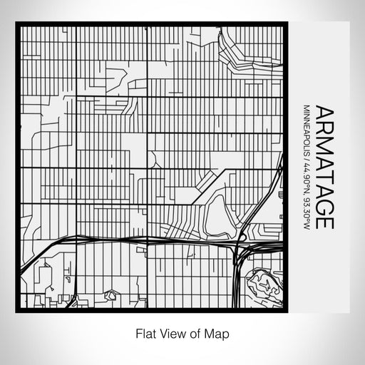 Rendered View of Armatage Minneapolis Map on 17oz Stainless Steel Insulated Tumbler in Matte White with Tactile Lines