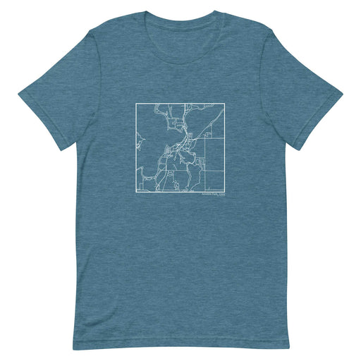 Arnolds Park Iowa  Map Unisex T-Shirt with City inscription in Heather Teal