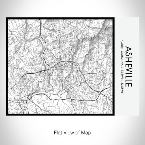 Rendered View of Asheville North Carolina Map on 20oz Stainless Steel Insulated Bottle with Bamboo Top with printed classic style map