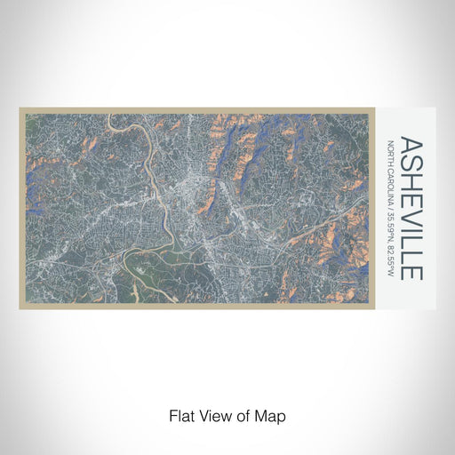 Rendered View of Asheville North Carolina Map on 17oz Stainless Steel Insulated Bottle with printed afternoon style map