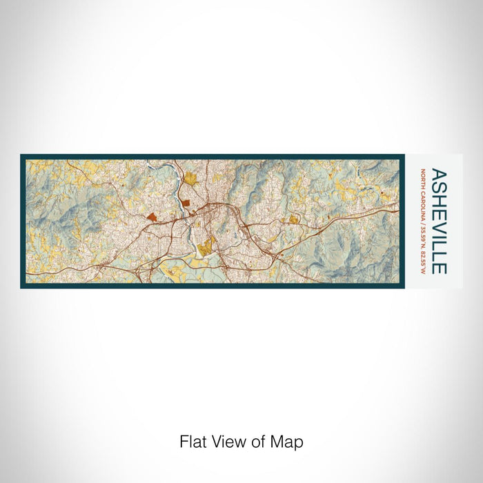 Rendered View of Asheville North Carolina Map on 10oz Stainless Steel Insulated Cup in Woodblock with Sliding Lid