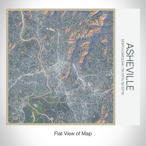 Rendered View of Asheville North Carolina Map on 17oz Stainless Steel Insulated Tumbler in Afternoon Map Style