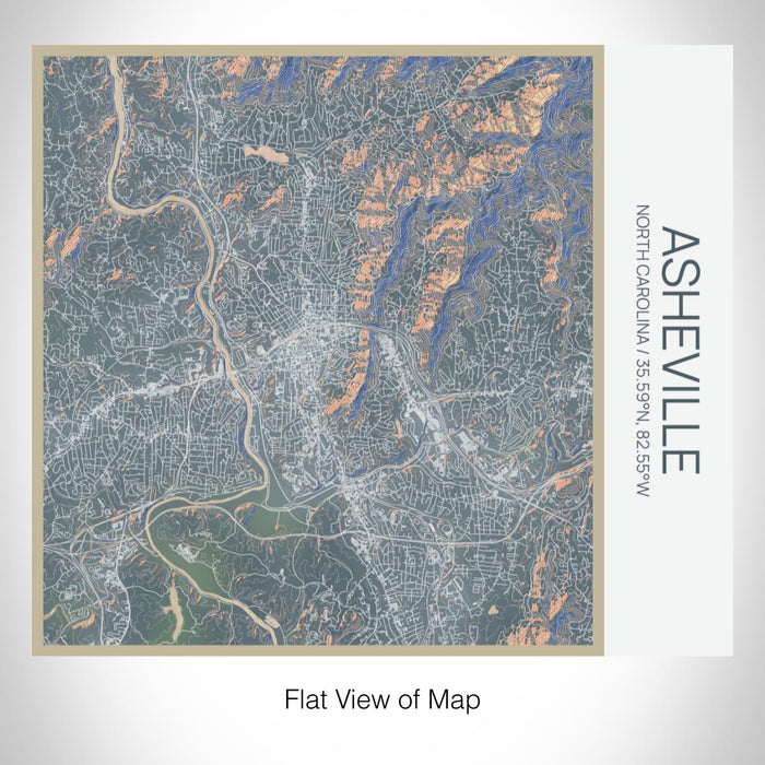 Rendered View of Asheville North Carolina Map on 17oz Stainless Steel Insulated Tumbler in Afternoon Map Style
