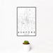 12x18 Ashford Alabama Map Print Portrait Orientation in Classic Style With Small Cactus Plant in White Planter