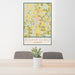 24x36 Ashford Alabama Map Print Portrait Orientation in Woodblock Style Behind 2 Chairs Table and Potted Plant