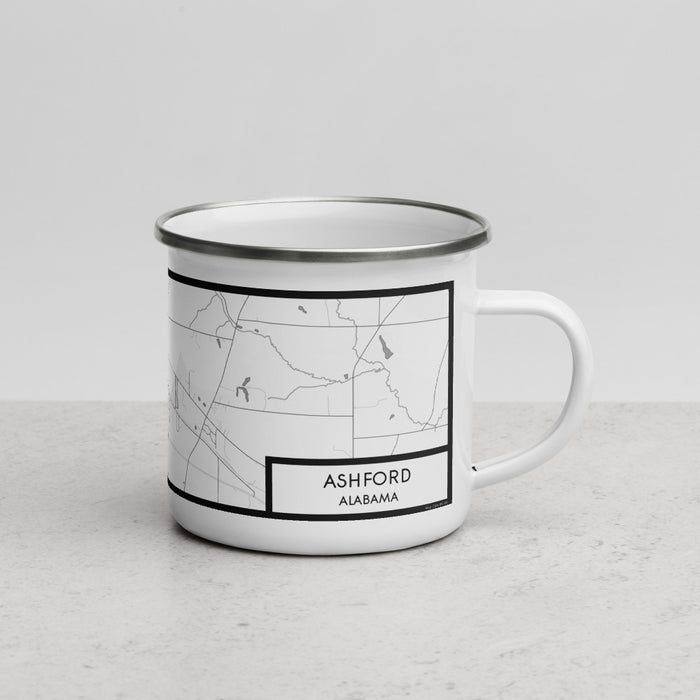 Right View Custom Ashford Alabama Map Enamel Mug in Classic