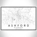 Ashford Alabama Map Print Landscape Orientation in Classic Style With Shaded Background