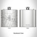 Rendered View of Ashford Alabama Map Engraving on 6oz Stainless Steel Flask