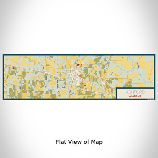 Flat View of Map Custom Ashford Alabama Map Enamel Mug in Woodblock