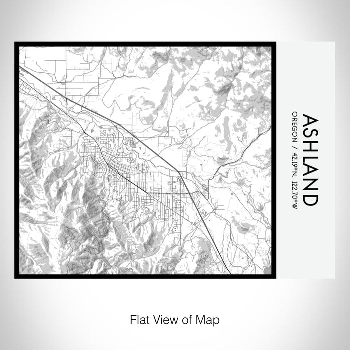 Rendered View of Ashland Oregon Map on 20oz Stainless Steel Insulated Bottle with Bamboo Top with printed classic style map
