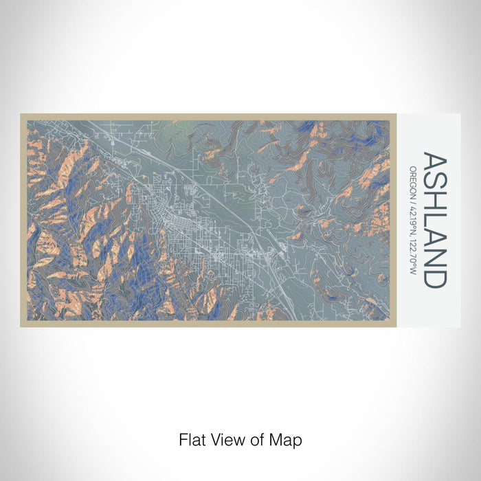 Rendered View of Ashland Oregon Map on 17oz Stainless Steel Insulated Bottle with printed afternoon style map