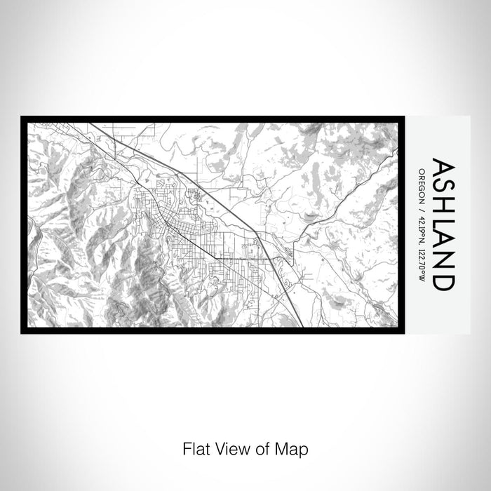 Rendered View of Ashland Oregon Map on 17oz Stainless Steel Insulated Bottle with printed classic style map