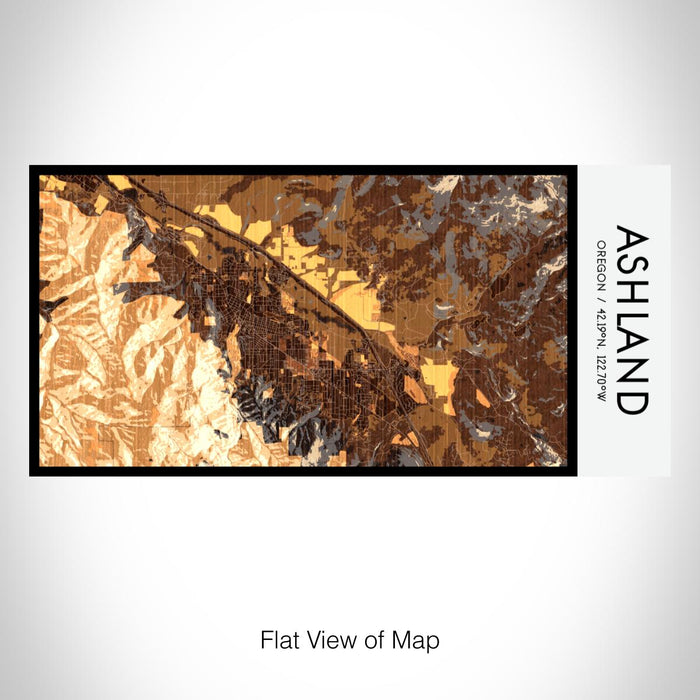 Rendered View of Ashland Oregon Map on 17oz Stainless Steel Insulated Bottle with printed ember style map