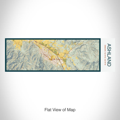 Rendered View of Ashland Oregon Map on 10oz Stainless Steel Insulated Cup in Woodblock with Sliding Lid
