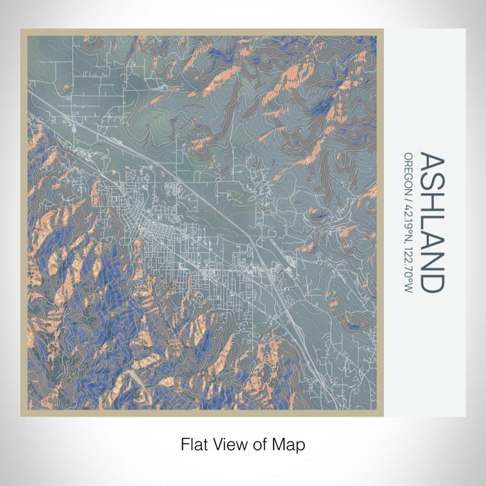 Rendered View of Ashland Oregon Map on 17oz Stainless Steel Insulated Tumbler in Afternoon Map Style