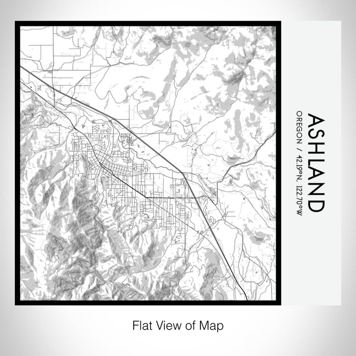 Rendered View of Ashland Oregon Map on 17oz Stainless Steel Insulated Tumbler in Classic Map Style