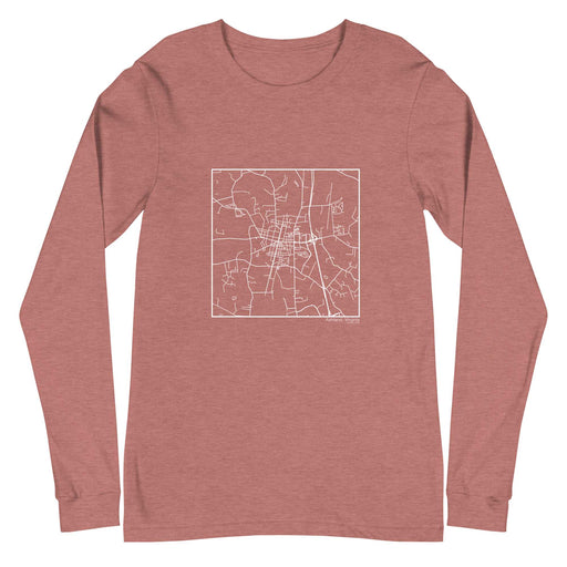 Ashland Virginia  Map Unisex Long-Sleeve T-shirt with City inscription in Heather Mauve