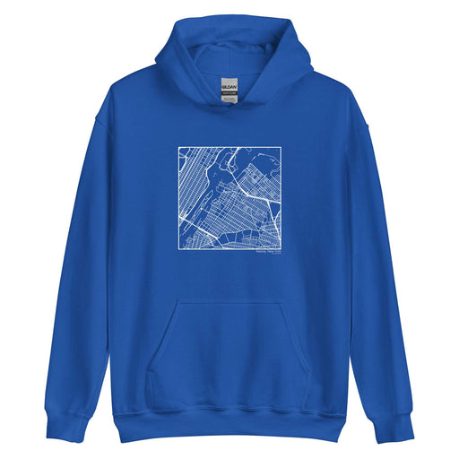 Astoria New York  Map Unisex Hoodie Sweater with City inscription in Royal Blue