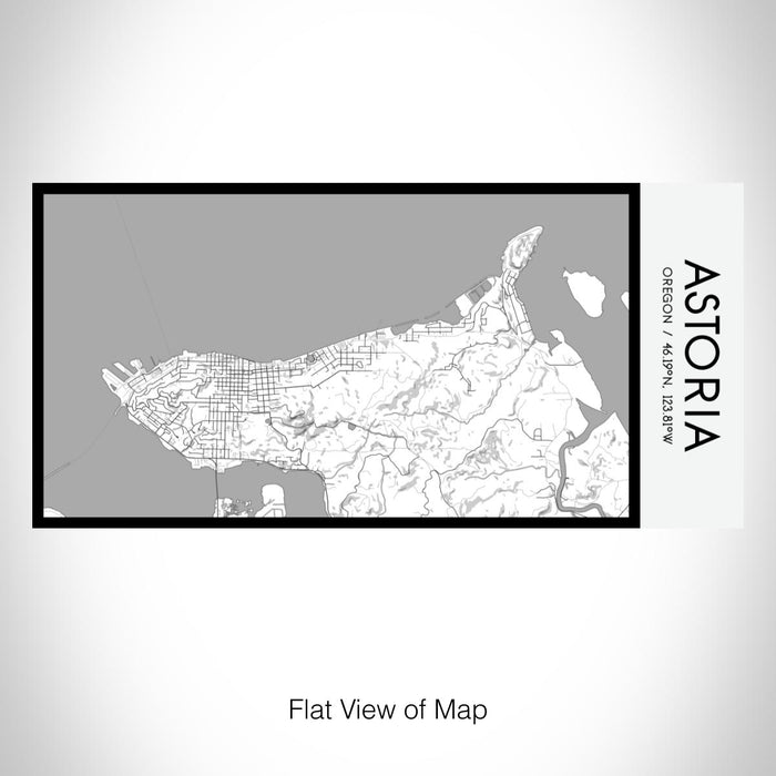 Rendered View of Astoria Oregon Map on 17oz Stainless Steel Insulated Bottle with printed classic style map