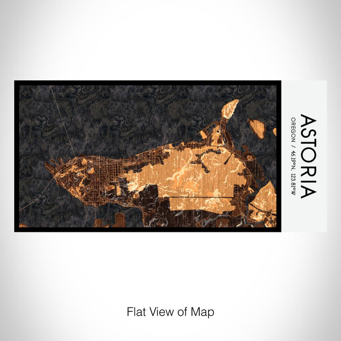 Rendered View of Astoria Oregon Map on 17oz Stainless Steel Insulated Bottle with printed ember style map
