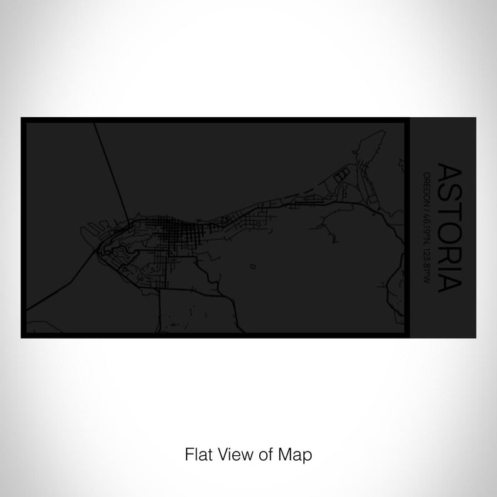 Rendered View of Astoria Oregon Map on 17oz Stainless Steel Insulated Cola Bottle in Stainless in Matte Black