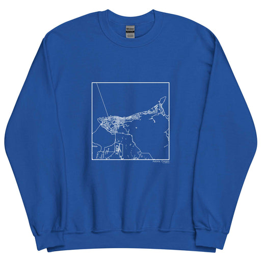 Astoria Oregon  Map Unisex Crewneck Sweater with City inscription in Royal Blue